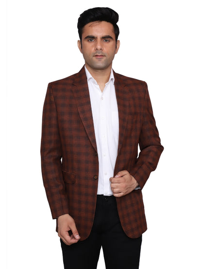 Check Blazer Brown Men Blazer