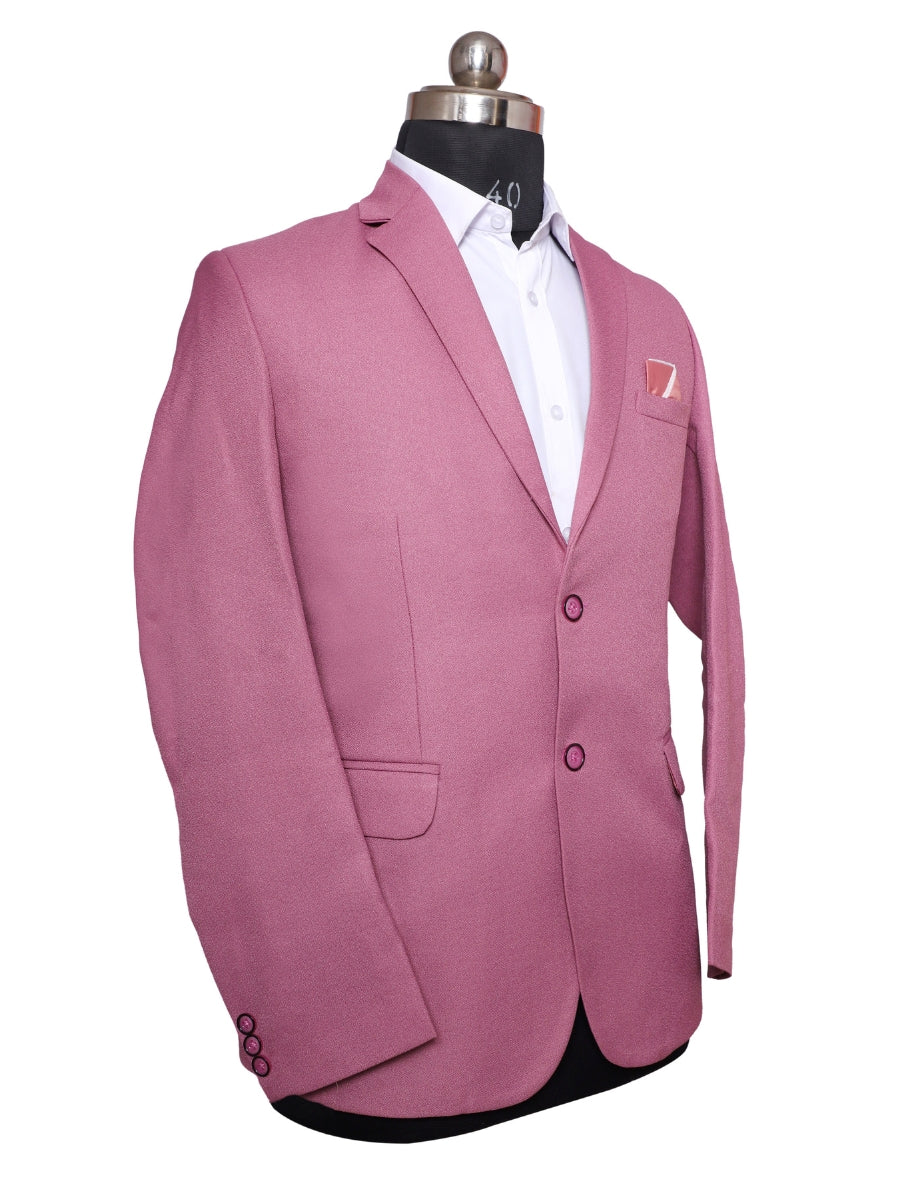 Viscose Stretch  Pink Men Blazer