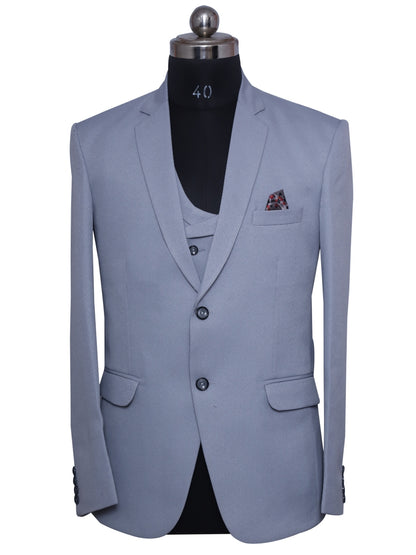 Corporate Partywear Formal Three piece Grey Suit  For Men