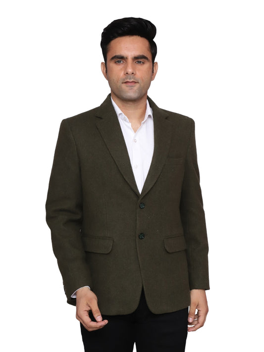 CottsWool Blazer Olive Green Men Blazer