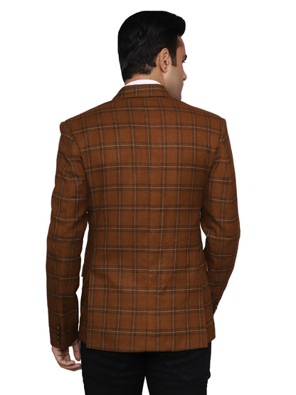 Check Blazer Brown Grey Men Blazer