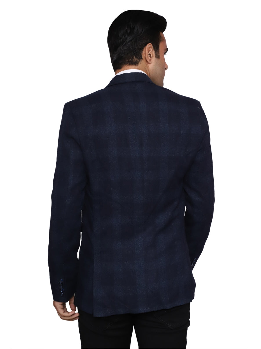 Check Blazer Blue Men Blazer