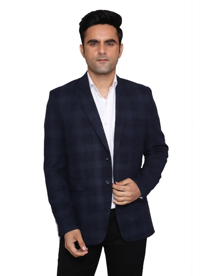 Check Blazer Blue Men Blazer