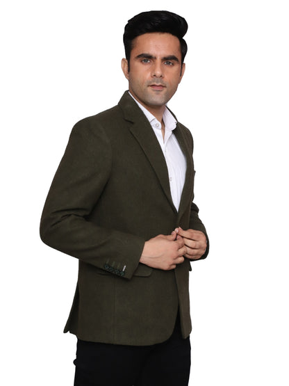 CottsWool Blazer Olive Green Men Blazer