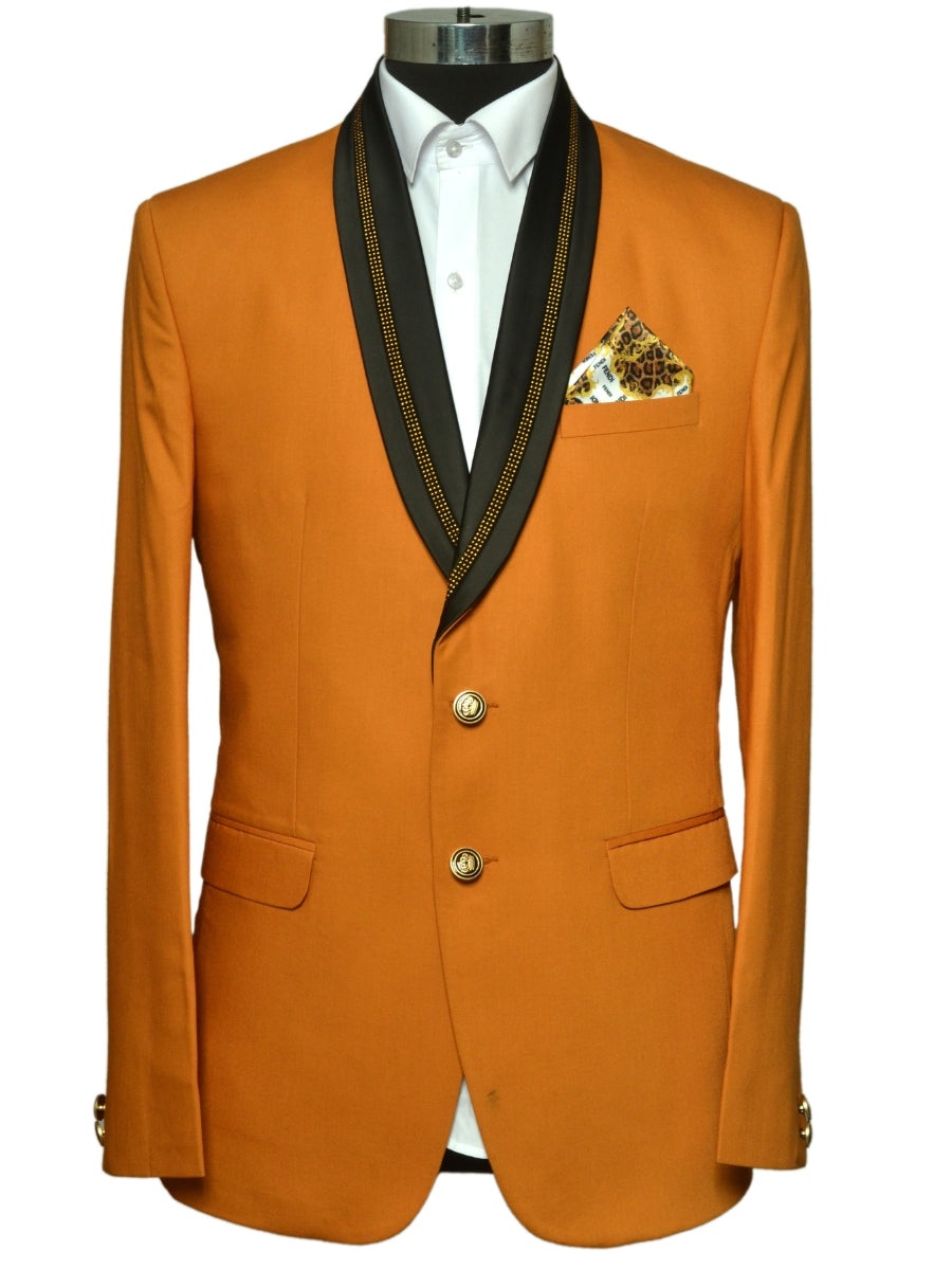 Smart Fit Smart Looks Two Piece Suit Orange  For Men