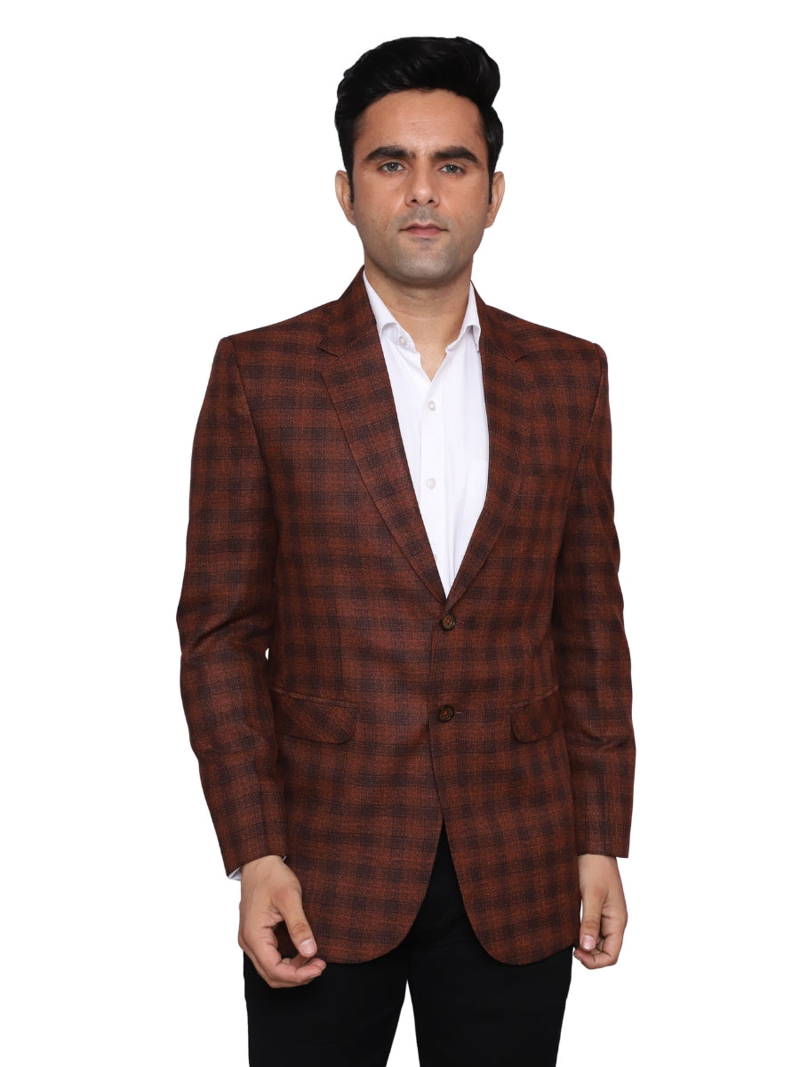 Check Blazer Brown Men Blazer