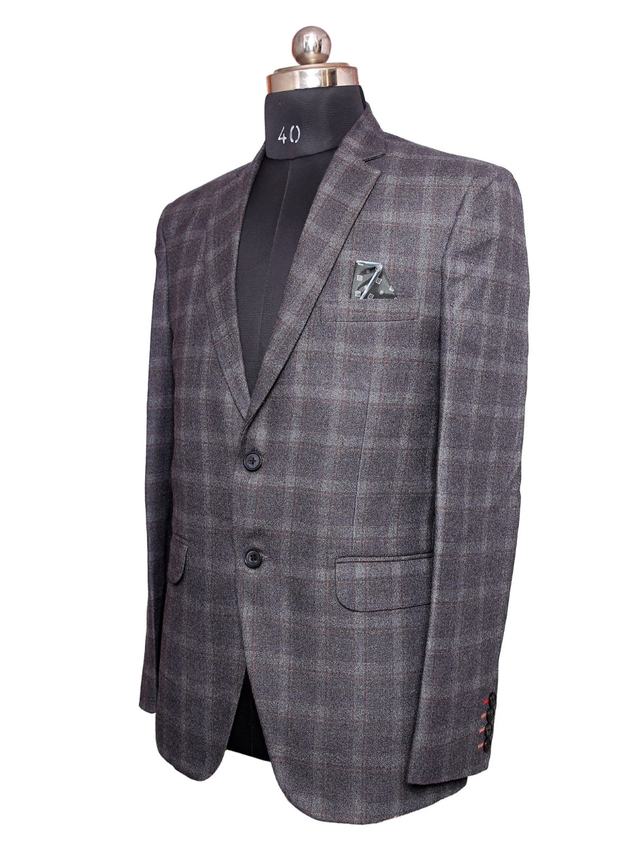 Tweed Check Blazer Grey Men Blazer