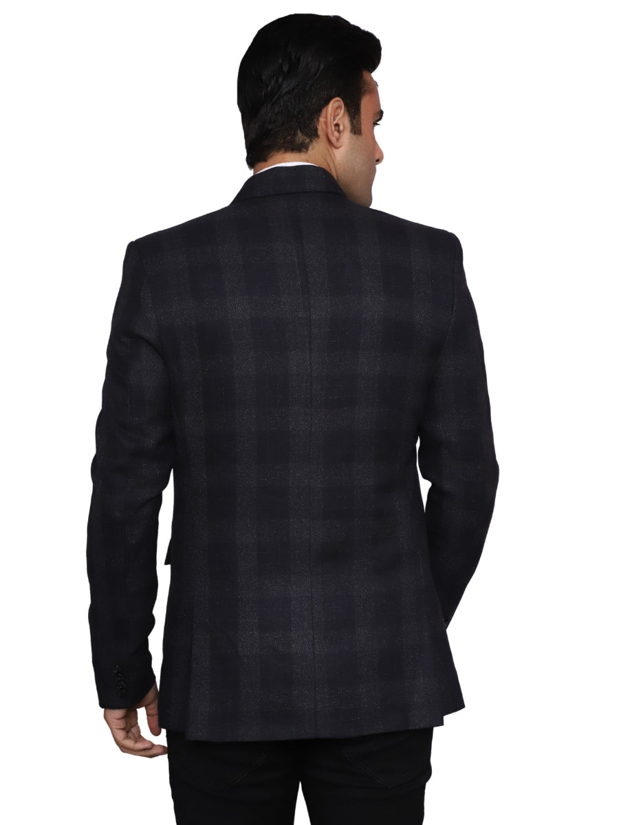 Check Blazer Grey Black Men Blazer