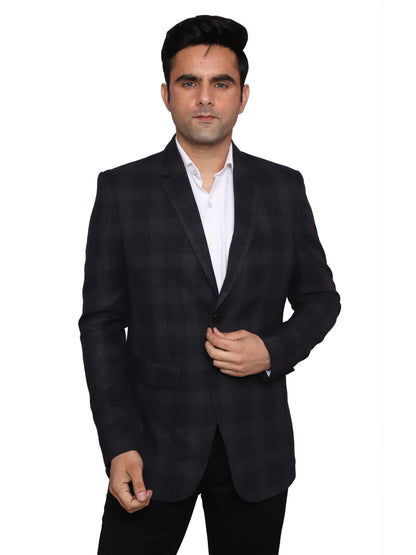 Check Blazer Grey Black Men Blazer