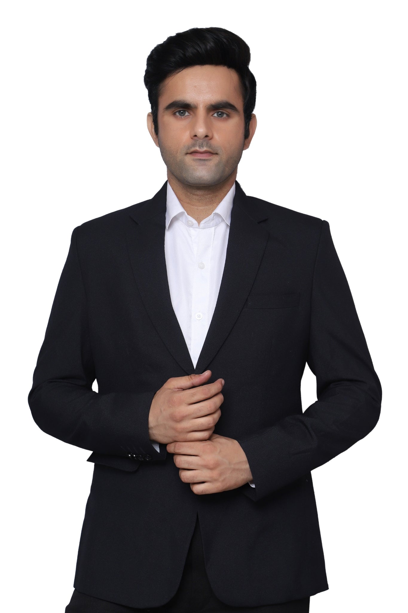 Formal Plain  Blazer Black For Men