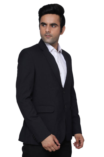 Formal Plain  Blazer Black For Men