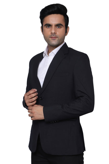 Formal Plain  Blazer Black For Men