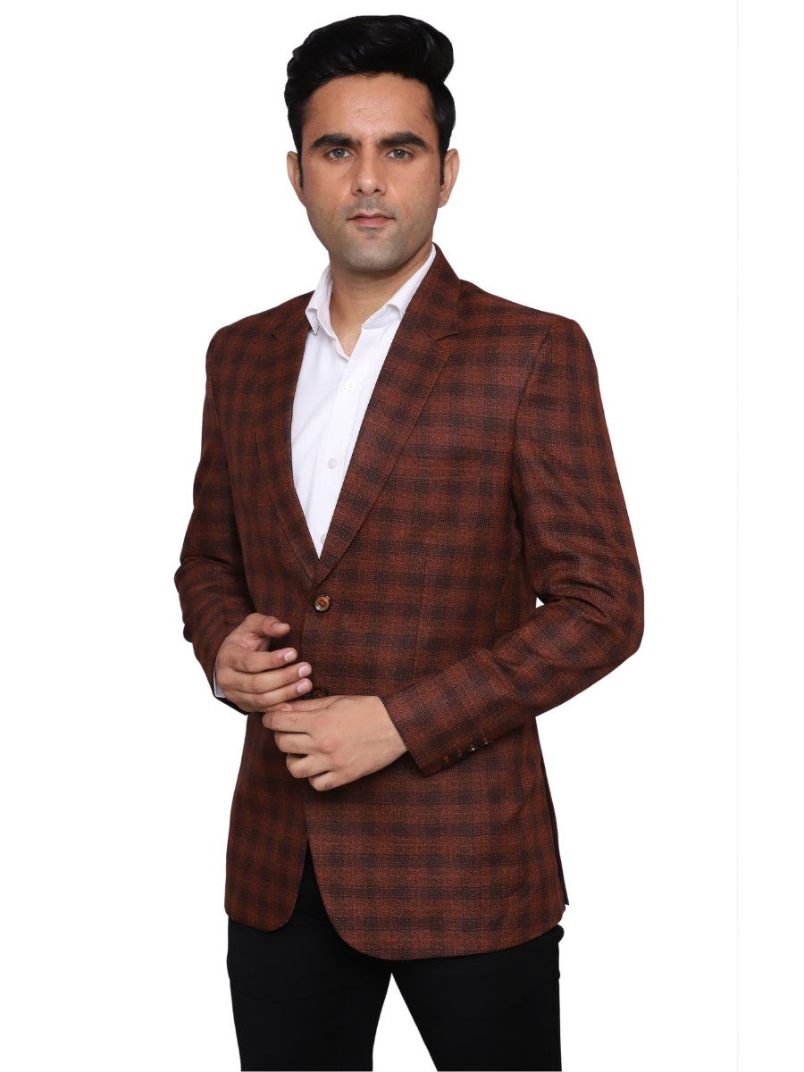 Check Blazer Brown Men Blazer