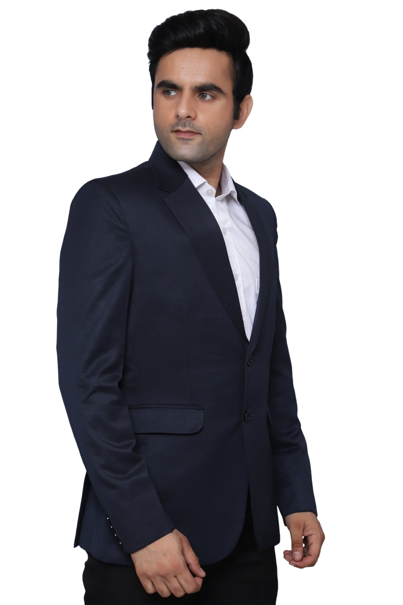 Formal Plain  Blazer Navy Blue For Men