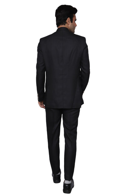 Plain Jodhpuri Suit Black For Men