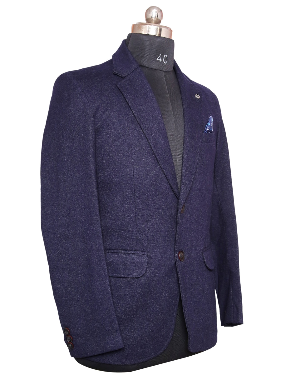 Knit Denim Blazer Purple Men Blazer