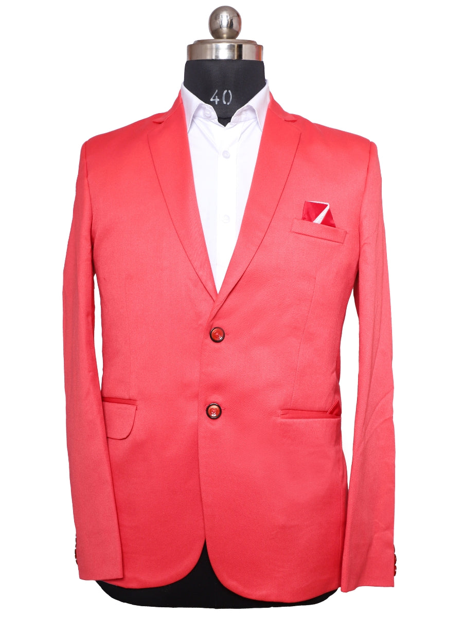 Viscose Stretch Red  Men Blazer