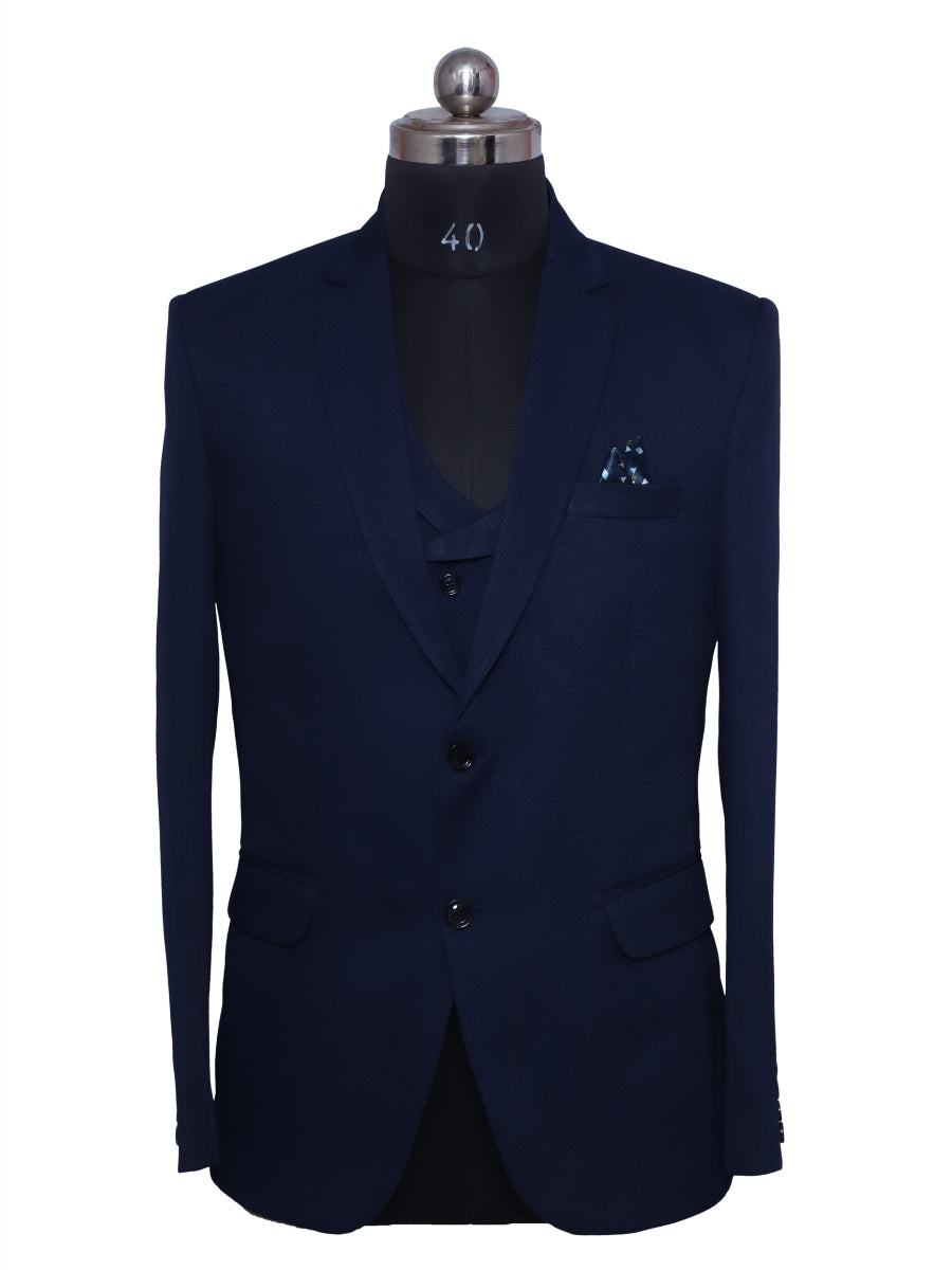 Corporate Partywear Formal Three piece Navy Blue Suit  For Men