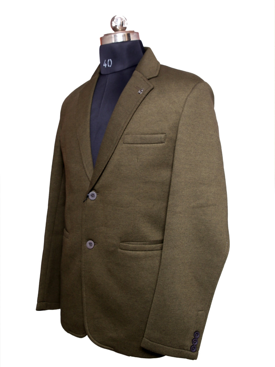 Tweed Check Blazer Mehndi Green Men Blazer