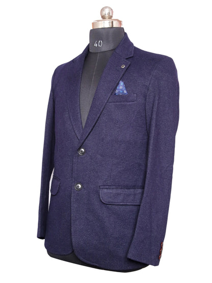 Knit Denim Blazer Purple Men Blazer