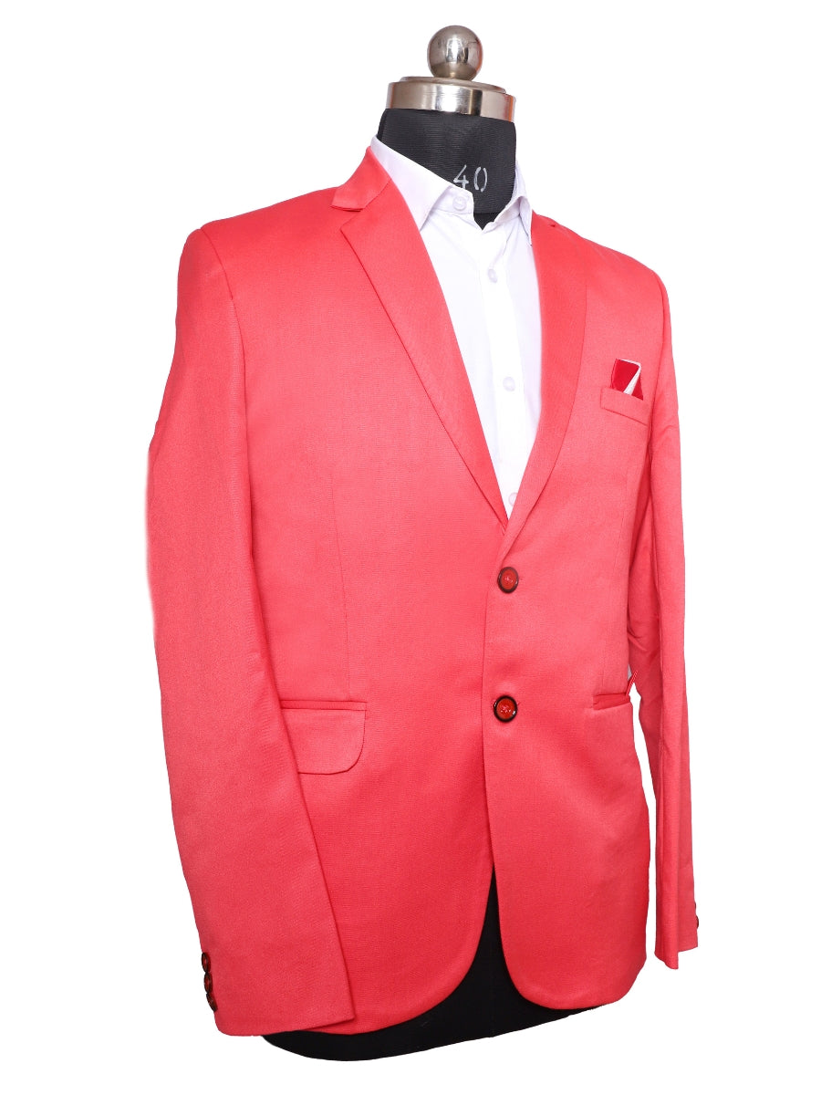 Viscose Stretch Red  Men Blazer