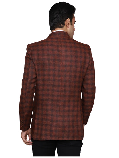 Check Blazer Brown Men Blazer