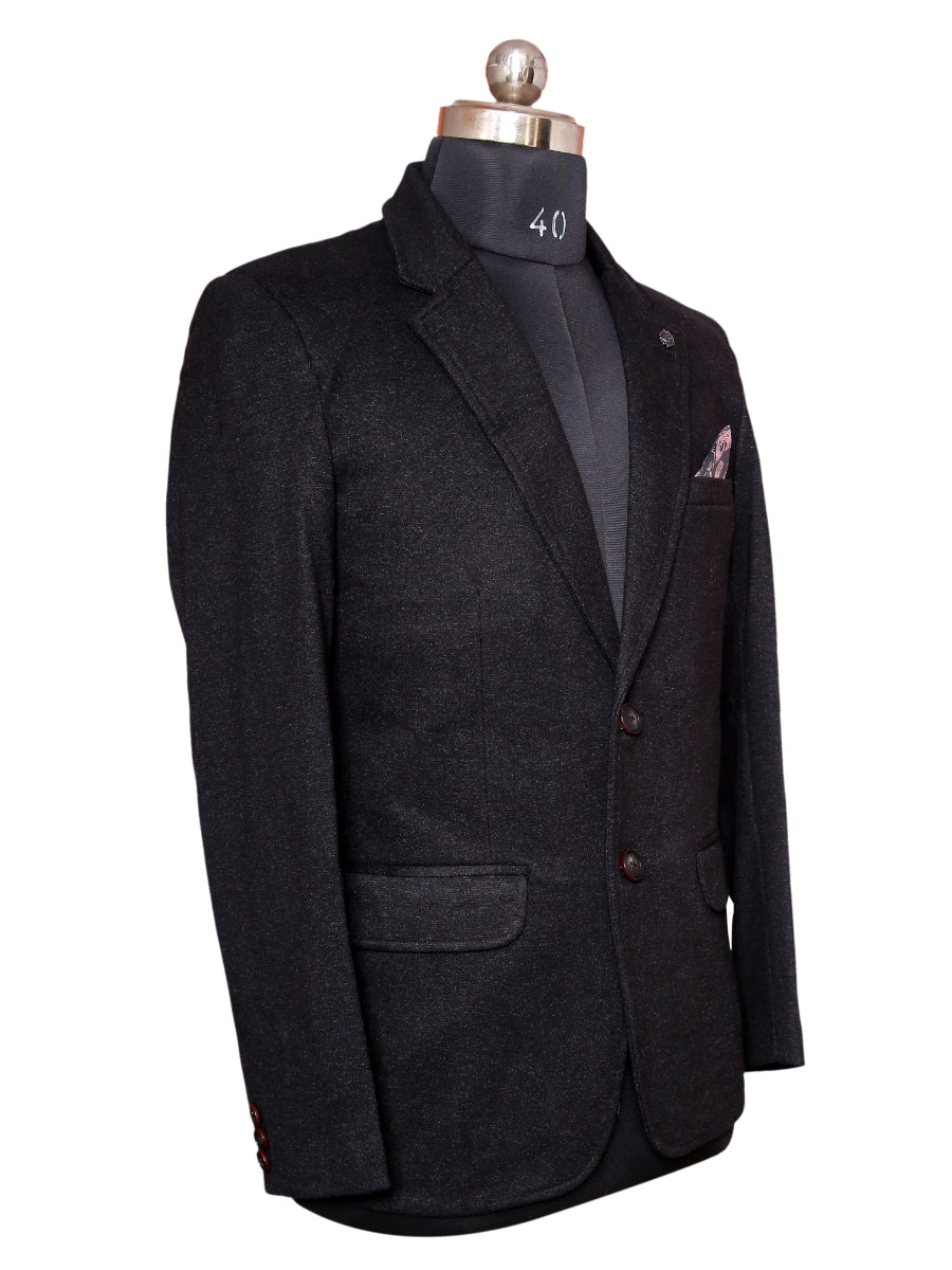 Knit Denim Blazer Black Men Blazer